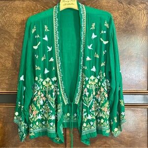 JOHNNY WAS Tie Front Top Size S